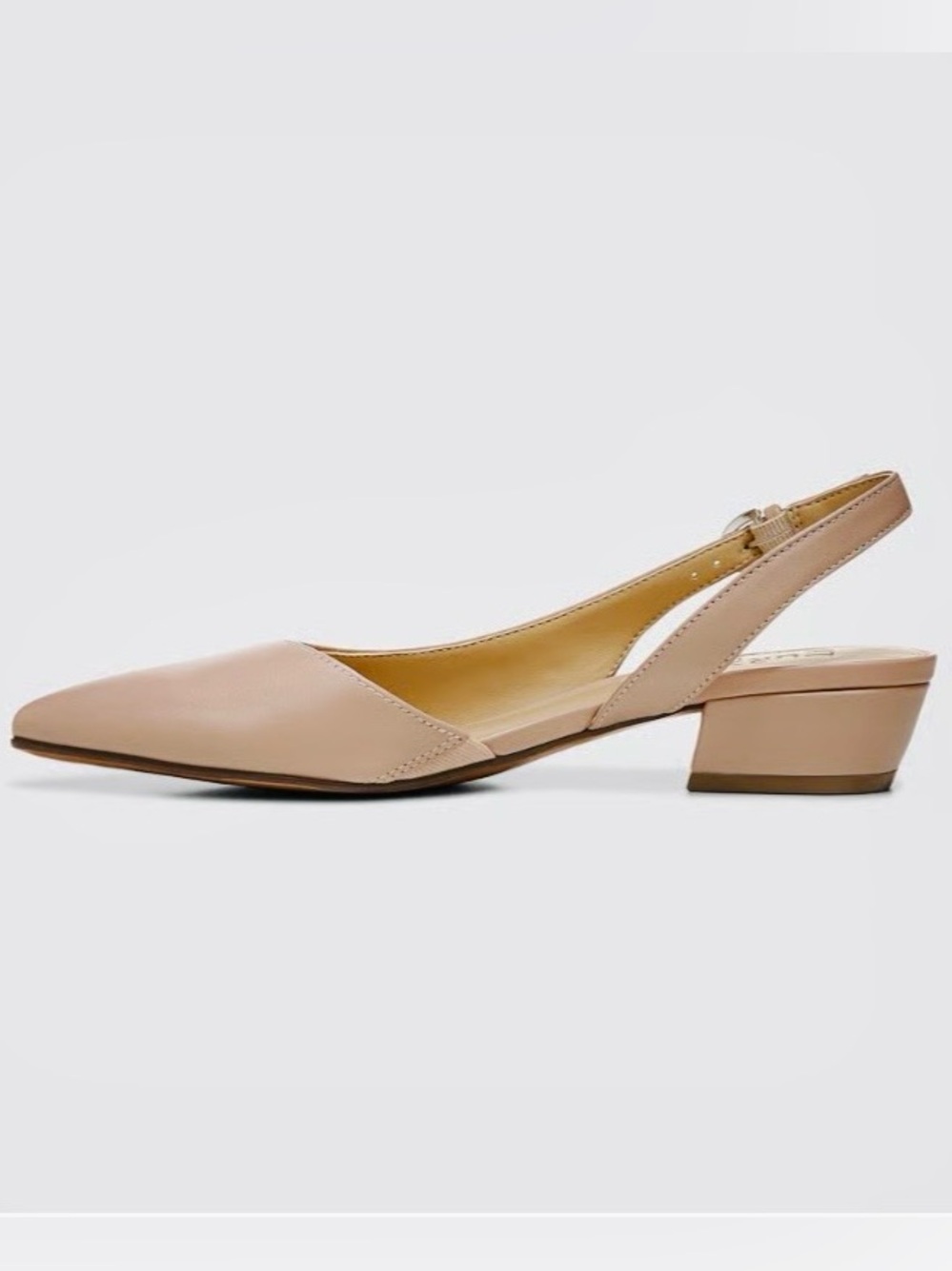 Naturalizer Banks Women’s Slingback Pointed-Toe Low Block Heel - Beige - Picture 2 of 8
